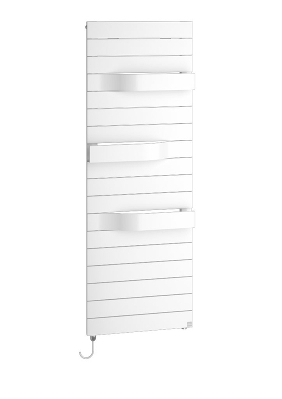 Těleso koupelnové designové elektrické Kermi Tabeo-E elektrosada FKS vlevo 800 W, 1197 x 600 mm, bílé