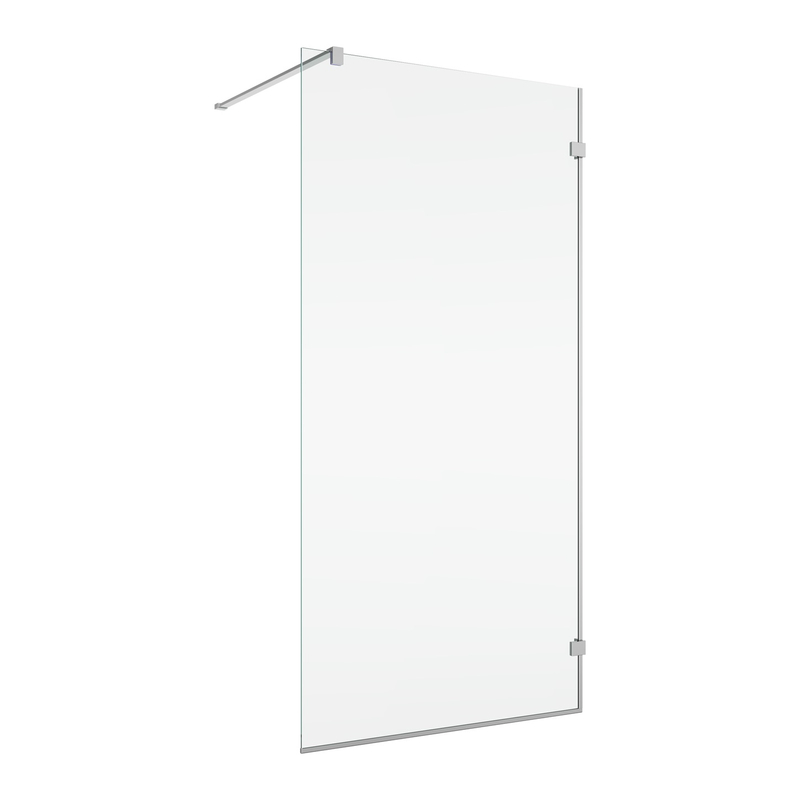 Pevná stěna Ronal Pur samostatná s L - kováním - montáž vpravo Atyp na zaměření 300 - 1000 x 2000 mm, chrom/sklo satén