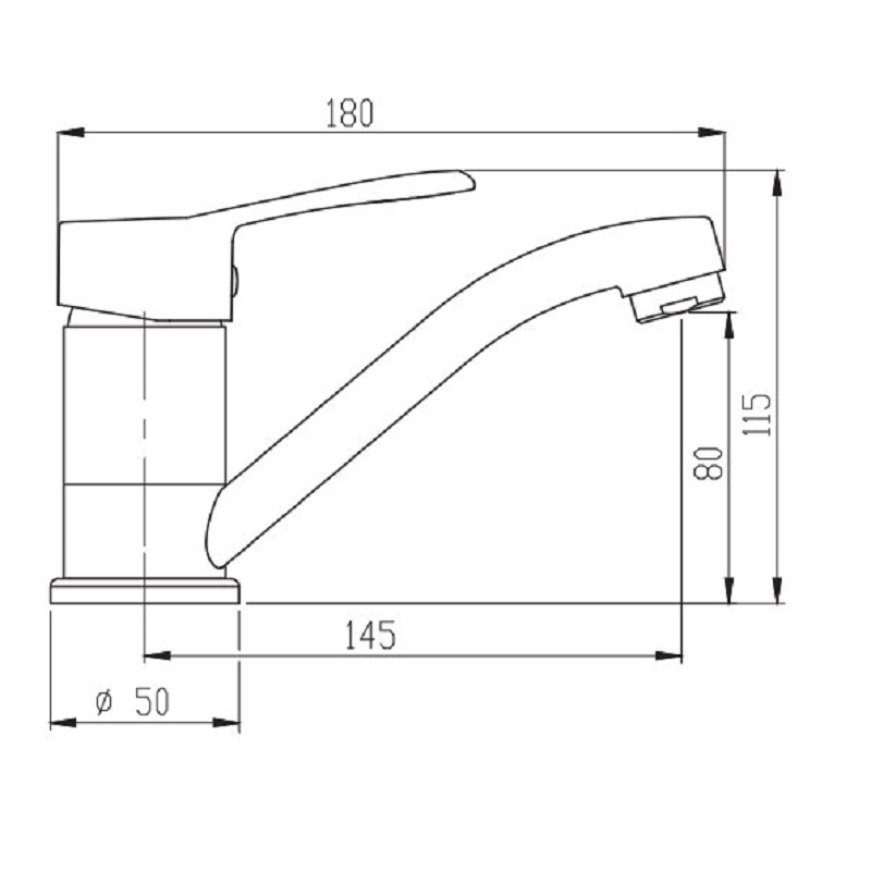 Umyvadlová, stojánková, páková baterie Metalia Plano ramínko 15 cm