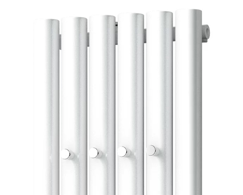 Těleso koupelnové trubkové Isan Akros s háčky 1800 x 470 mm, 1086 W, středové připojení, sněhově bílá RAL 9016