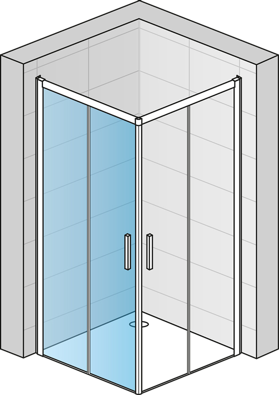 Dvoudílné posuvné dveře Ronal Top - Line S - levé / 1 strana rohového vstupu 800 x 2000 mm, aluchrom/sklo čiré