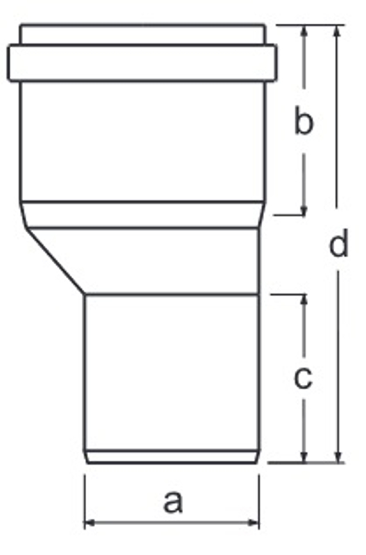 Kotlová redukce - excentrická Almeva Starr DN 80/60, černá