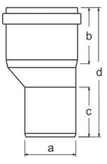 Kotlová redukce - excentrická Almeva Starr DN 80/60, černá