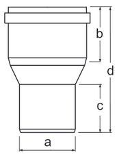 Kotlová redukce - centrická Almeva Starr DN 160/200, černá