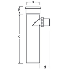 Trubkový díl s 87° odbočkou a zpětnou klapkou Almeva Varianta 1 - DN 80 - 315 s odbočkami 45°, 87° DN 60 - 250 mm DN 200/125, černá
