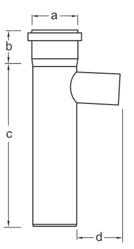 Trubkový díl s 87° odbočkou - 1m Almeva Varianta 1 - DN 80 - 315 s odbočkami 45°, 87° DN 60 - 250 mm DN 315/110, černá