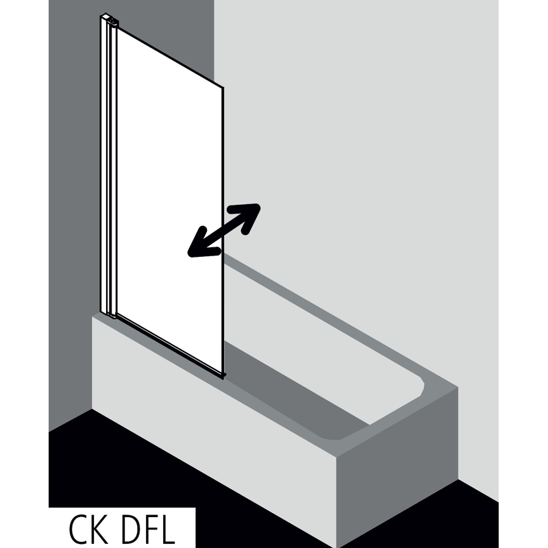 Zástěna vanová otočná 1-dílná Plano Cada XS CKDFL levá stříbrná vysoký lesk, čiré ESG sklo s úpravou CADAclean 75 x 160 cm