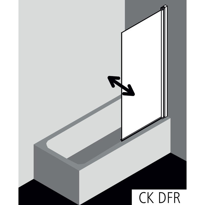 Zástěna vanová otočná 1-dílná Plano Cada XS CKDFR pravá stříbrná vysoký lesk, čiré ESG sklo s úpravou CADAclean 75 x 160 cm