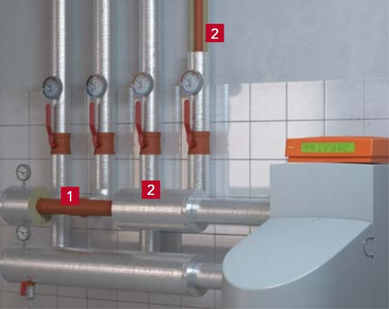 Potrubní pouzdro HEATROCK PS (Rockwool RW800) tloušťka 40mm, délka 1 m, vnitřní průměr 18 mm