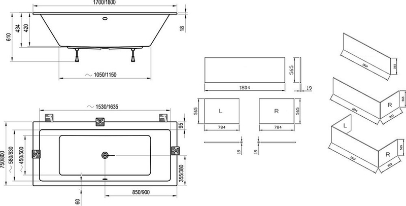 Vana Ravak Formy 01 slim 170x75