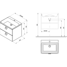 Skříňka pod umyvadlo Ravak SD Comfort 60 skříňka pod umyvadlo bílá/ bílá