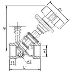 Ruční regulační ventil cirkulace MULTI-FIX-PLUS Kemper, vypouštěcí zátka, vnitřní závit, DN 20