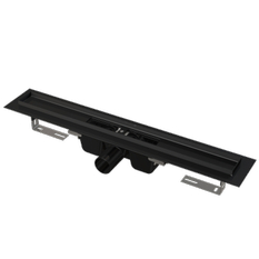 Podlahový žlab Alcadrain (Alcaplast) s okrajem pro perforovaný rošt, černá-mat APZ1BLACK-950