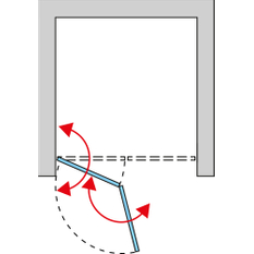 Dvoudílné skládací dveře Ronal Solino levé / 1 strana rohového vstupu 900 x 2000 mm, černá matná/sklo čiré