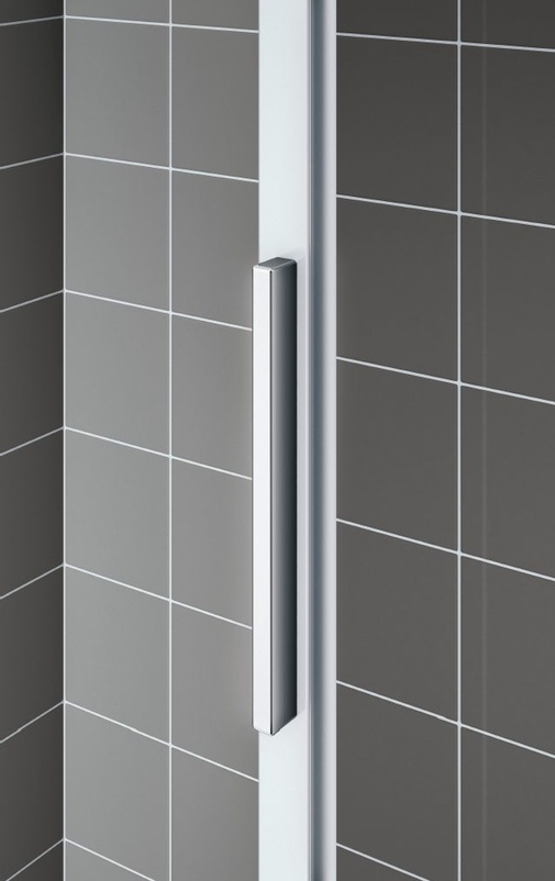 Dveře posuvné 2-dílné bezbariérové s pevným polemKermi Cada XS CKD2L levé bílé, čiré ESG sklo s úpravou CADAclean 150 x 200 cm