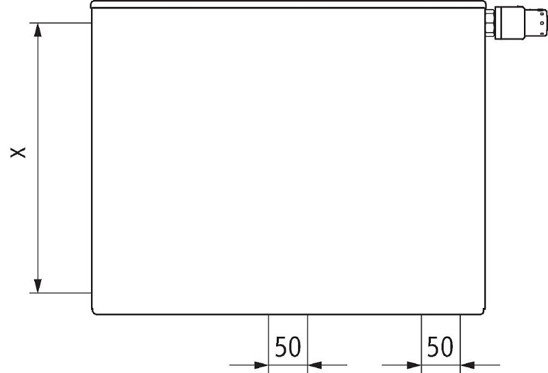 Radiátor Kermi therm-x2 Plan-Vplus PTP 12 pravý 755 x 400 mm, 544 W, bílý