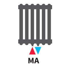 Radiátor článkový Isan Atol C4 1800 8 článků, na zeď GTX, 1161 W, bílá, připojení MA