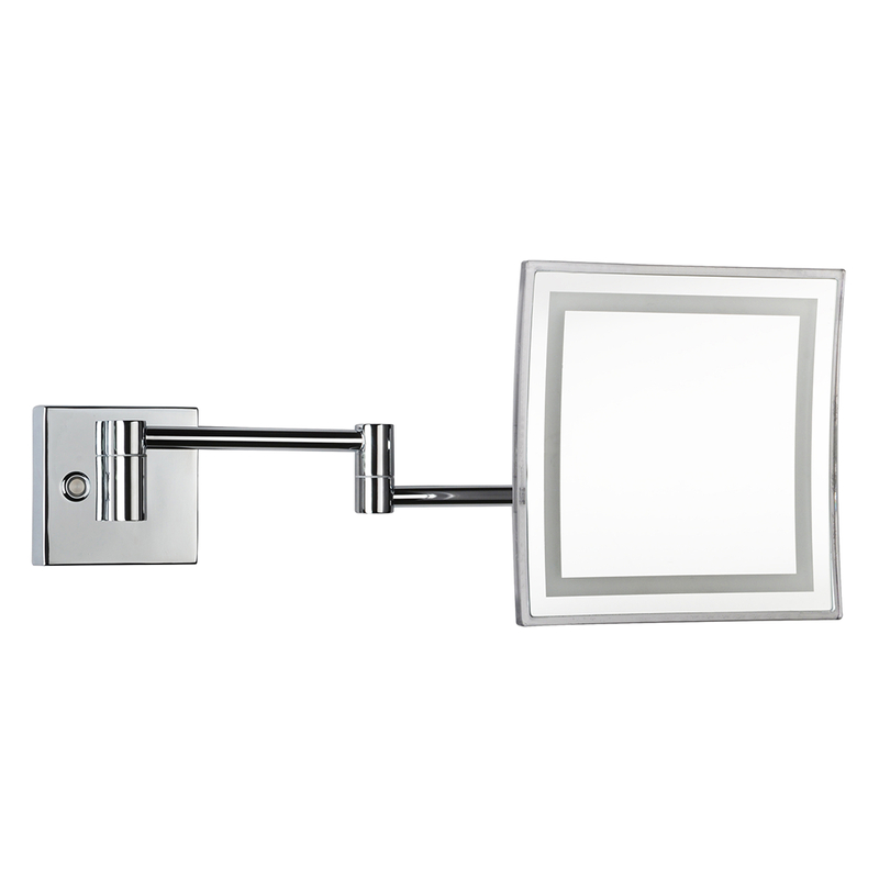 Zrcátko kosmetické s LED osvětlením 225 x 225 mm chrom