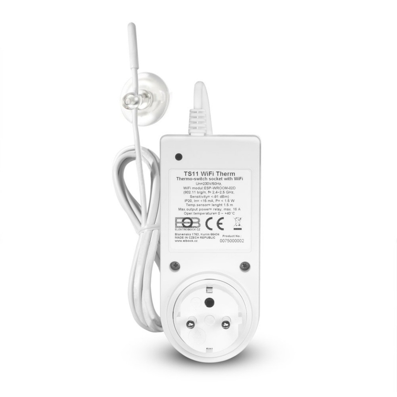 Zásuvka tepelně spínaná s WIFI ovládáním Elektrobock TS11 WiFi Therm
