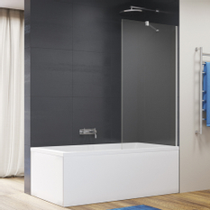 Pevná vanová zástěna Ronal Easy 800 x 1500 mm, aluchrom/sklo čiré