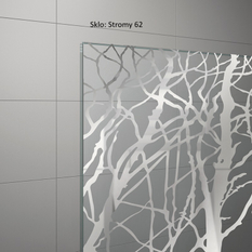Pevná stěna Ronal Easy samostatná s vyrovnávacím profilem 1200 x 2000 mm, aluchrom/sklo stromy