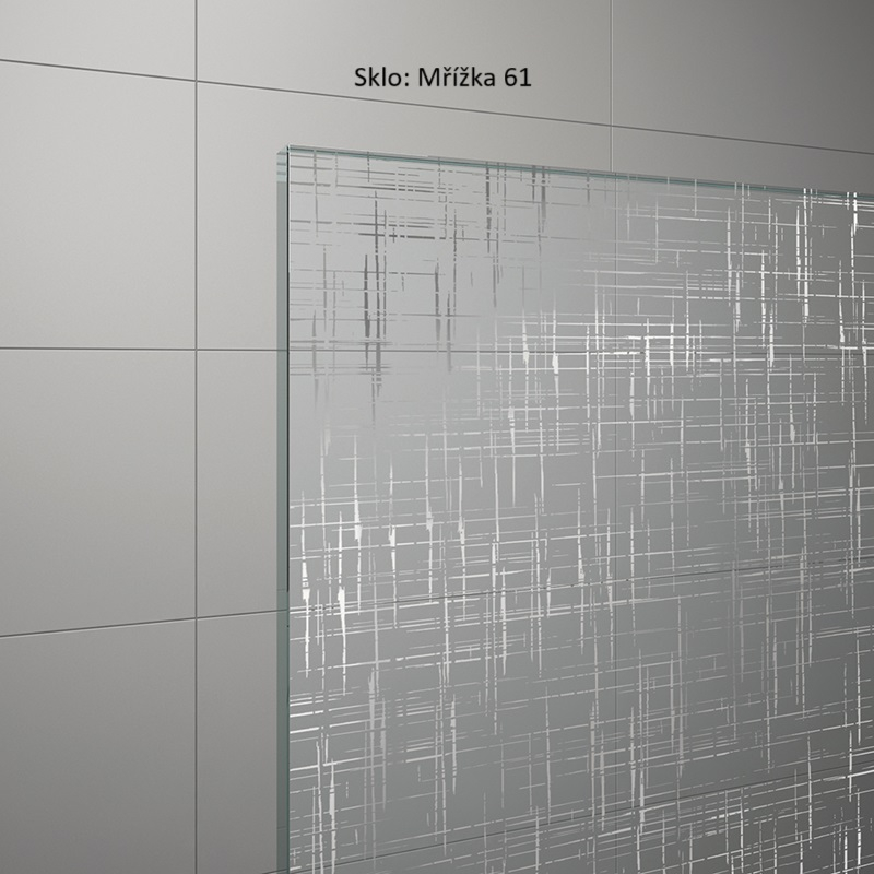Pevná stěna Ronal Easy samostatná s vyrovnávacím profilem 1200 x 2000 mm, aluchrom/sklo mřížka