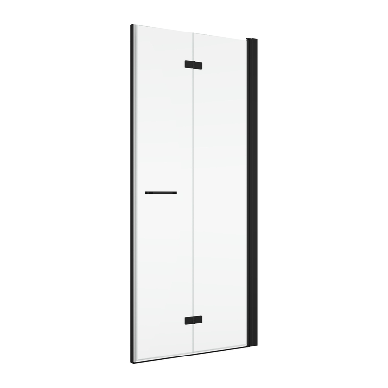 Dvoudílné skládací dveře Ronal Solino pravé / 1 strana rohového vstupu 1000 x 2000 mm, černá matná/sklo čiré