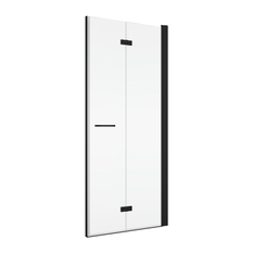 Dvoudílné skládací dveře Ronal Solino pravé / 1 strana rohového vstupu 1000 x 2000 mm, černá matná/sklo čiré