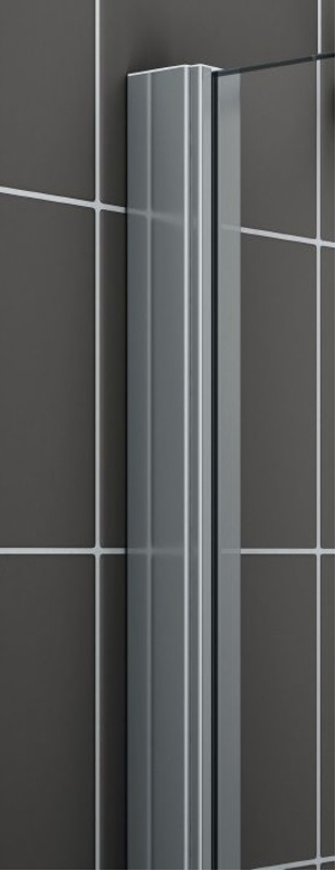Zástěna Walk-in Wall se stěnovou nebo stropní vzpěrou Kermi Cada XS CKWDW stříbrná vysoký lesk, čiré ESG sklo s úpravou CADAclean 110 x 200 cm