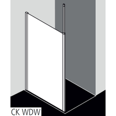 Zástěna Walk-in Wall se stěnovou nebo stropní vzpěrou Kermi Cada XS CKWDW stříbrná vysoký lesk, čiré ESG sklo s úpravou CADAclean 110 x 200 cm