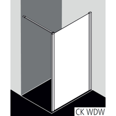Zástěna Walk-in Wall se stěnovou nebo stropní vzpěrou Kermi Cada XS CKWDW stříbrná vysoký lesk, čiré ESG sklo s úpravou CADAclean 110 x 200 cm