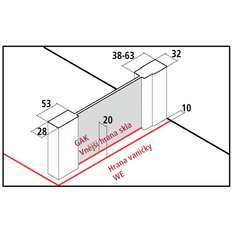 Zástěna Walk-in Wall se stěnovou nebo stropní vzpěrou Kermi Cada XS CKWDW stříbrná vysoký lesk, čiré ESG sklo s úpravou CADAclean 110 x 200 cm