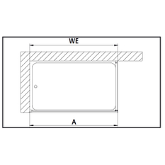 Zástěna Walk-in Wall se stěnovou nebo stropní vzpěrou Kermi Cada XS CKWDW stříbrná vysoký lesk, čiré ESG sklo s úpravou CADAclean 110 x 200 cm