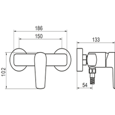 Novaservis Sprchová baterie bez příslušenství 150 mm METALIA 58, chrom 58061/1,0