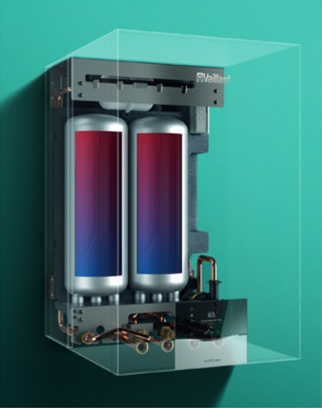 Sestava kotel kondenzační kombinovaný závěsný Vaillant ecoTEC plus ioniDetect VUI 26CS/1-5 se zásobníkem actoSTOR VIH CL 20 S, 20 l, 2,7 - 21,0 kW, s průtokovým ohřevem teplé vody 26,0 kW