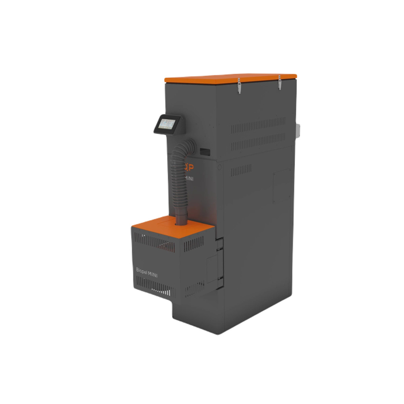 Kotel na pelety OPOP Biopel Mini Tower SET 21/V9 řídící jednotka, 21 kW, kompaktní násypka na 60 kg pelet, SVT 25302