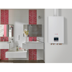 Sestava systémového kondenzačního kotle Protherm Panther Condens FlameFit 15KKO-CS/1, 2,7 - 16,4 kW, se zásobníkem AK120