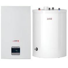 Sestava systémového kondenzačního kotle Protherm Panther Condens FlameFit 25KKO-CS/1, 3,3 - 26,9 kW, se zásobníkem AK120