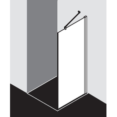 Stěna boční Kermi OSIA OSTWD černá soft RAL9005/čiré ESG sklo s úpravou OSIAclean 100 x 200 cm