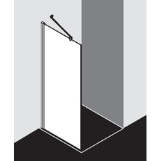 Stěna boční Kermi OSIA OSTWD černá soft RAL9005/čiré ESG sklo s úpravou OSIAclean 100 x 200 cm