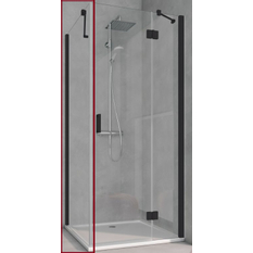 Stěna boční Kermi OSIA OSTWD černá soft RAL9005/čiré ESG sklo s úpravou OSIAclean 100 x 200 cm