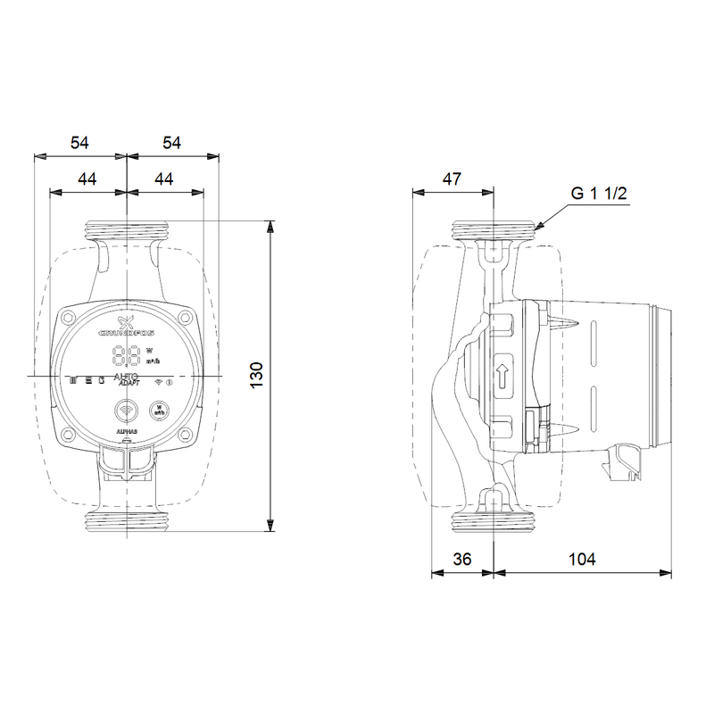 Čerpadlo oběhové Grundfos ALPHA3 25-40 130 1x230V 50Hz 6H
