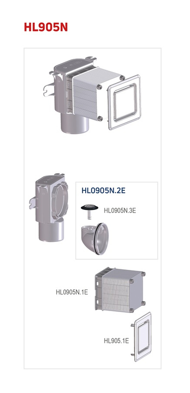 Kanalizační přivzdušňovací ventil HL Hutterer & Lechner, DN50/75 - podomítková verze s krytem, Třída A II, 13 l/s
