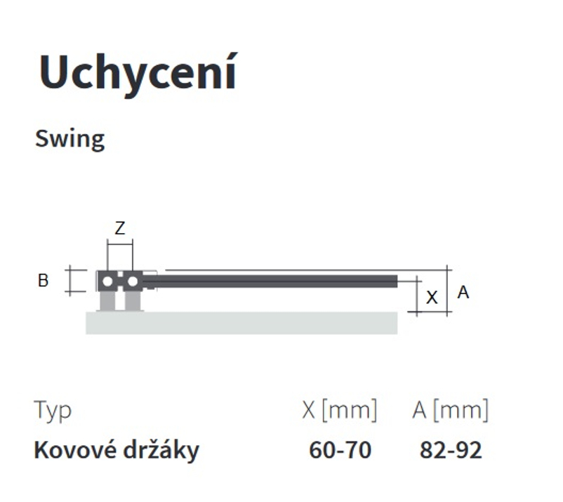 Těleso koupelnové trubkové Isan Swing 1610 x 600 mm, 818 W, levé, klasické připojení, sněhově bílá RAL 9016