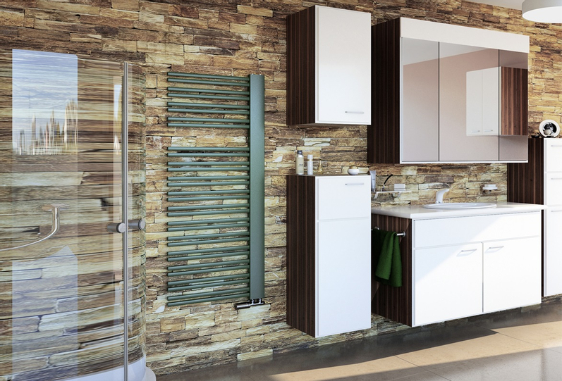 Těleso koupelnové trubkové Isan Swing 1610 x 600 mm, 818 W, levé, klasické připojení, sněhově bílá RAL 9016