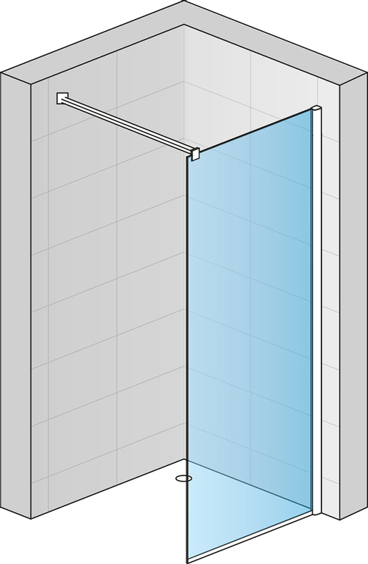 Pevná stěna Ronal Easy samostatná s vyrovnávacím profilem 1000 x 2250 mm, aluchrom/sklo čiré