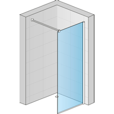 Pevná stěna Ronal Easy samostatná s vyrovnávacím profilem 1000 x 2250 mm, aluchrom/sklo čiré