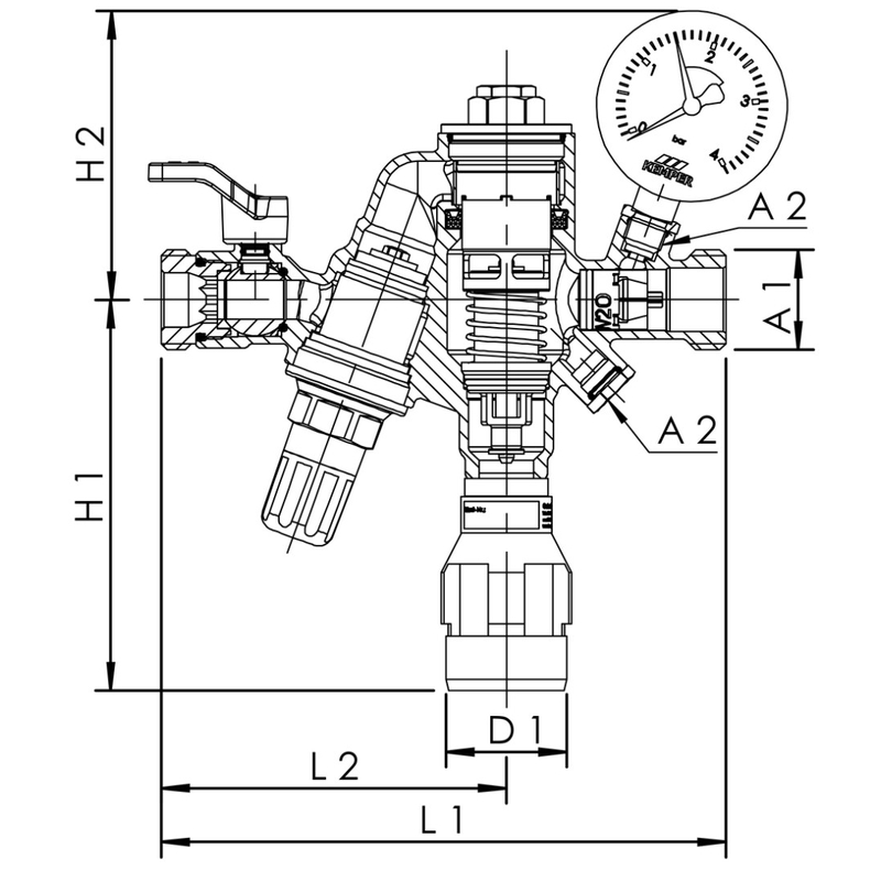 Automatické doplňování topného systému BA Kemper FÜLL-MATIC 4 , DN 20