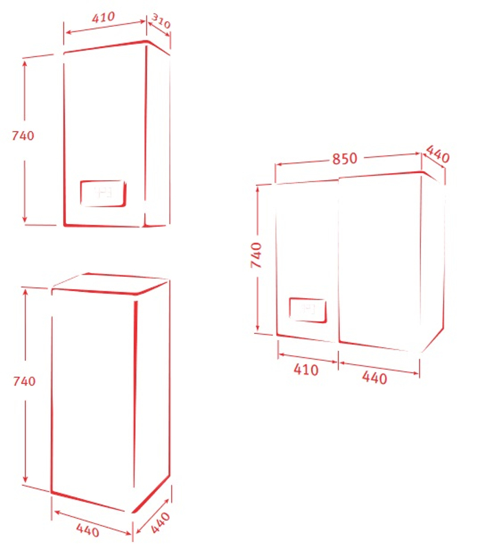 Sestava systémového elekrokotle Protherm Ray 14 KE, 2,3 - 14 kW, se 75 l zásobníkem TV VEQ 75/2 B