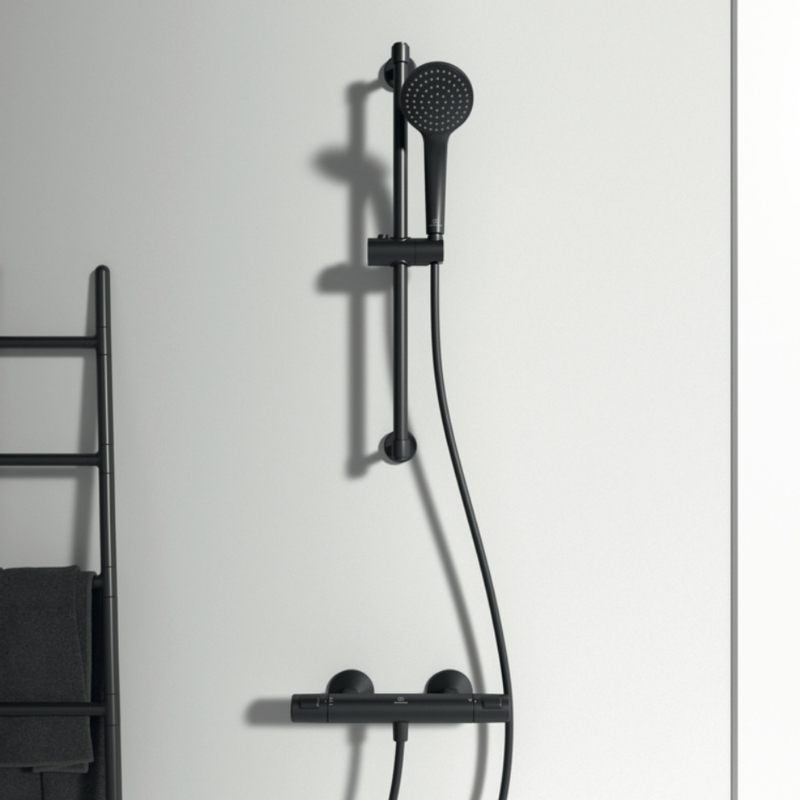 Sprchová termostatická nástěnná baterie Ideal Standard Ceratherm T25, hedvábná černá